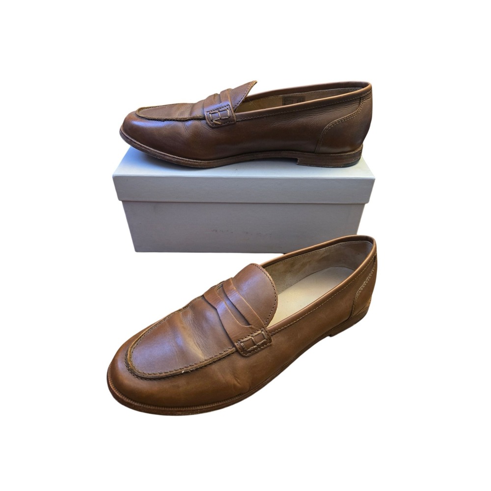 J. Crew Womens Ryan Penny Loafers Leather Brown 8 Minimalist Classic Fall Preppy